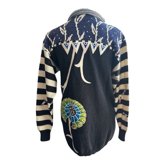 Vintage K. Riley 80s/90s Abstract Art Sweater – Bold Striped Knit –SzM/L
– Rare - Picture 2 of 7